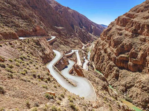 Dades Gorge is a gorge of the Dades River and lies between the Atlas Mountains and the Jbel Saghro of the Anti Atlas mountain range in Morocco
